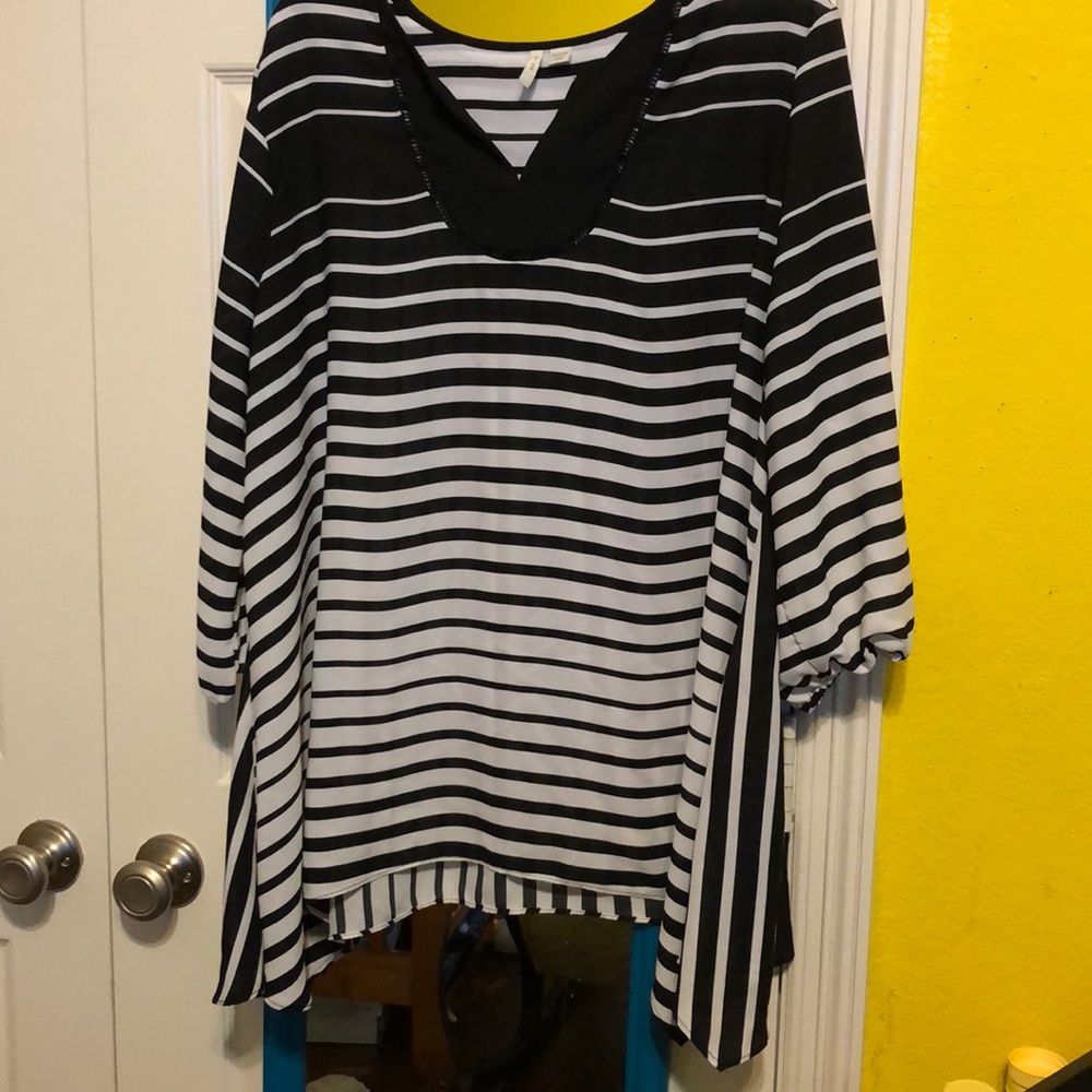NWOT shark bite blouse